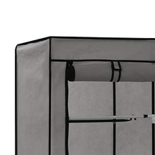 mewmewcat Armadio con Scomparti e Aste Grigio in Tessuto 150x45x175 cm