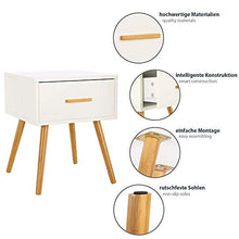 LOMOS Comodino Levi in Legno di Colore Bianco con Un cassetto