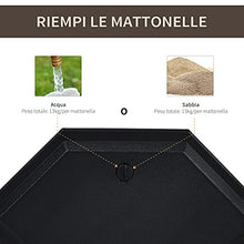 Outsunny Basamento per Ombrellone da Giardino con Base a Croce, Set 4 Mattonelle HDPE Impermeabile da Riempire 96x96x9cm