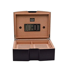 WY-YAN A Forma di U Arco di Pura visualizzazione Nero Opaco Retro Design Cedar Cigar Box igrometro