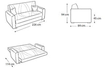 Dafnedesign.Com - Divano Letto 3 posti - Colore: Rosso - Versione: 3 posti - e Similpelle - Letto Una Piazza e Mezzo - cm. 225 x 87 x 92h