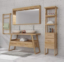 Mobiletto per lavabo Helena, in legno di teak massiccio, larghezza dal mobiletto 140 cm