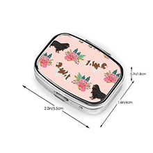 Scatola quadrata per pillole Cavalier King Charles Spaniel, motivo floreale rosa per cani e pillole, dispenser per pillole e integratori di vitamine