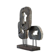 Beliani Figura Decorativa in Legno Grigio Forma Astratta Moderna 50 x 61 cm SEIBAL