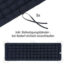 HAVE A SEAT Luxury – Set di cuscini con schienale per panca da giardino, comodo cuscino per panchina da giardino, lavabile fino a 95°C, facile da pulire, made in Germany (150 x 48 cm, blu marino)