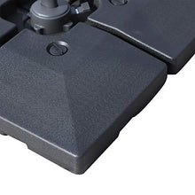 miozzi Base per Ombrellone da Giardino Riempibile a Croce 80-120 kg Nero 51x51x12 cm