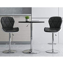Sgabello da bar, poltrona girevole a 360 °, sgabello alto 60cm-80cm, con schienale, poggiapiedi in metallo e telaio/A / 60cm / 80cm