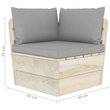 vidaXL Divano da Giardino a 4 Posti su Pallet con Cuscini Legno Abete