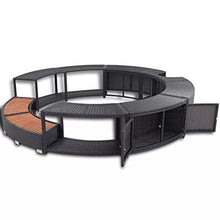 vidaXL Bordo Vasca Spa Poli Rattan Tondo Nero Piscina Idromassaggio Giardino