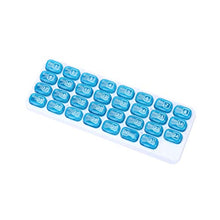 DOITOOL Contenitore per pillole da viaggio 31 griglie tipo tastiera pillola caso plastica pillola scatola pratica pillola contenitore blu