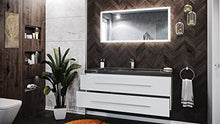 Set da bagno Damo 130 2 parti incl. granito India Black 1 foro in bianco lucido