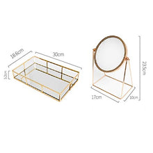 Xu Yuan Jia-Shop Specchi da Trucco Trucco Trucco Mirror Gold Retro Desktop Mirror Gold Rim monili Specchio Bagagli Vassoio Specchio Specchio da Toilette Specchio for Il Trucco Specchio da Tavolo