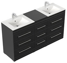 Mobile bagno a terra Cosmo Modern nero satinato