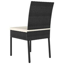 FAMIROSA Set da Pranzo da Giardino 7 pz in Polyrattan Nero-5697