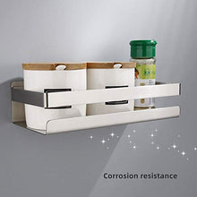 Mensola da doccia autoadesiva, in acciaio inox, per bagno, doccia, da parete, per cucina e bagno (argento)