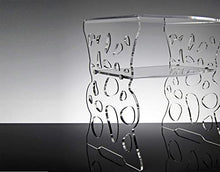 Slato Comodino da Notte dal Design Moderno a Due Ripiani in plexiglass Trasparente Marea (Trasparente)