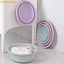 Portable Lavabo Bagno Pieghevole Lavabo Tondo per la Lavanderia Camping Viaggio, Viola L