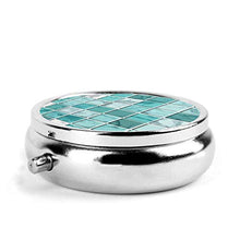 Scatola rotonda per medicina portatile, mini pillole in metallo, dispenser per pillole, borsa da tasca, regalo da viaggio, nerves of Teal