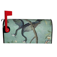 Un Teal Of Bird Chinoiserie magnetico dal design unico, copre la cassetta delle lettere per giardino, cortile, dimensioni standard 53 x 45 cm
