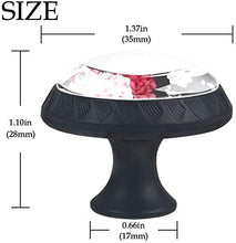 Rose dell'acquerello Pomelli per Porta Set di 4 Pomelli per Mobili Manopole per Cassetti Cucina Armadio Vetro