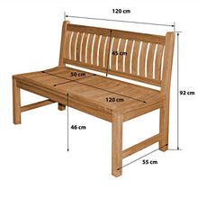 Panchina da giardino Arezzo in legno massiccio senza braccioli
