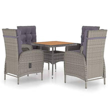 SKM Set da Pranzo da Giardino 5 pz in Polyrattan e Acacia Grigio-8525