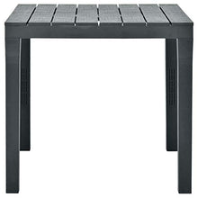 Tidyard Tavolo da Giardino Quadrato in Plastica Antracite 78x78x72 cm,Tavolo da Esterno in Plastica,Tavolo da Pranzo da Giardino per Esterno in Plastica 78x78x72 cm