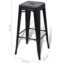 Sgabelli da Bar 4 Pezzi Black Steelbarbar