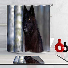 LIYAN Combinazione Bagno. Immagini Chiare E Colori Vivaci Rendono Il Tuo Bagno Pieno di Vita. Accessori da Bagno. Il Lupo Nero nella Foresta.
