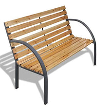 Zerone - Panca da giardino in legno e ferro, con schienale per esterni