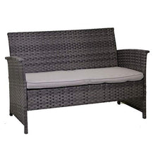 Am Group Home Set Mobili Giardino 4 posti con tavolino, poltroncine, divanetto in polyrattan Esterno Giardino, Salottino da Giardino - Nettuno (Tortora)