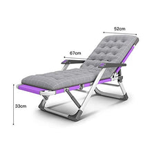 Lettini da giardino e poltrone reclinabili Mobili da esterno Letto pieghevole viola con cuscino grigio Lettino prendisole Sedia regolabile per la spiaggia Piscina Patio esterno Giardino Campeggio