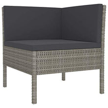 SKM Set Divani da Giardino 6 pz con Cuscini in Polyrattan Grigio (39kg) Grigio-6984