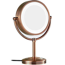 specchio trucco,specchio trucco,Specchio cosmetico da tavolo a LED con ingrandimento 3 volte da 8,5 pollici, specchio cosmetico illuminato in stile europeo, bronzo rosso