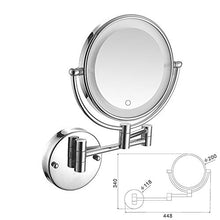 Specchio da toeletta da bagno con ingrandimento 7 volte da 8 pollici, specchio da trucco telescopico a doppia faccia rotante pieghevole per hotel