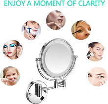 WZDD Specchio da Parete Trucco Bagno con Ingrandimento 5X, Specchio Ingranditore da Trucco con Luce LED, Specchio Cosmetico Illuminato
