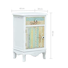 vidaXL Tavolo da comodino, in MDF, 40 x 30 x 62 cm, colore: bianco