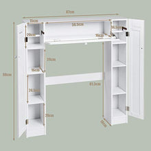 DREAMADE Mobile sopra Toilette Scaffale per WC da Bagno in MDF Resistente, Bianco