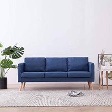 Tidyard Divano 3 Posti in Legno e Tessuto 168 x 70 x 73 cm | Blu