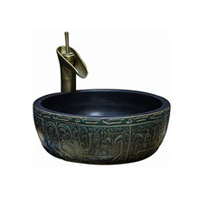 Lavabo in ceramica con retro giradischi in ceramica artistica (40x15cm) Lavandini bagno