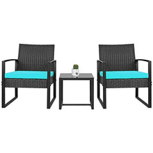 LUGEUK Cuscino per mobili da terrazza PE Rattan Tavern Sedia a 2 Pezzi, con Tavolo, 3 Pezzi