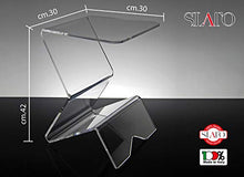 Slato tavolino portariviste. Comodino da Notte dal Design Moderno in plexiglass Trasparente Dagmar (30 × 30 × h42 cm)