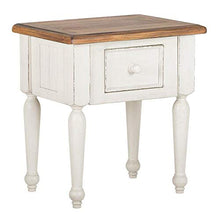 ETNIC ART - Comodino bianco shabby chic-55x60x40-Comodino etnico per camera letto arredamento etnico