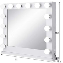 OldFe 80x65cm Il Specchio Trucco Tonde Professionale 14pz LED Il Specchio Trucco con Luci Regolabili in Bianco