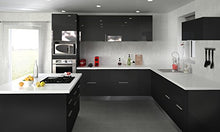 Berlenus CT4BN - Mobile da Cucina Basso, 3 cassetti, 40 cm, Colore: Nero Lucido