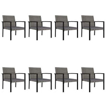 FAMIROSA Set da Pranzo da Giardino 9 pz in Polyrattan Grigio-5716