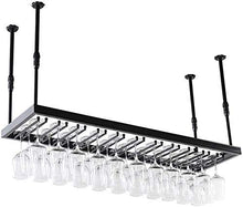 COLiJOL Scaffale per Vino Scaffale da Bar Scaffale Sospeso Portabottiglie da Vino Sospeso a Soffitto Scaffale da Soffitto Regolabile in Metallo Scaffale Di Stoccaggio Facile da Installare,Nero,60 × 3