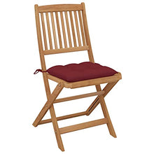vidaXL Sedie da Giardino Pieghevoli 4 pz con Cuscini Massello Acacia