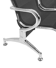Panca per sala d’attesa COLORE NERO, sedute ufficio, panche in acciaio per studio professionale e sala d'aspetto (2_posti)