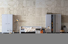 Woood Kluis-Comodino, Legno, Grigio Cemento, 63.5 x 37 x 35 cm